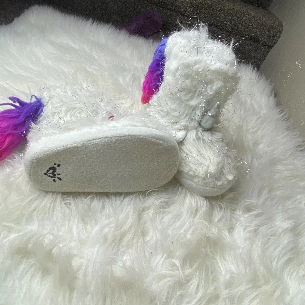 Justice Girls Unicorn Bootie House Shoes 12